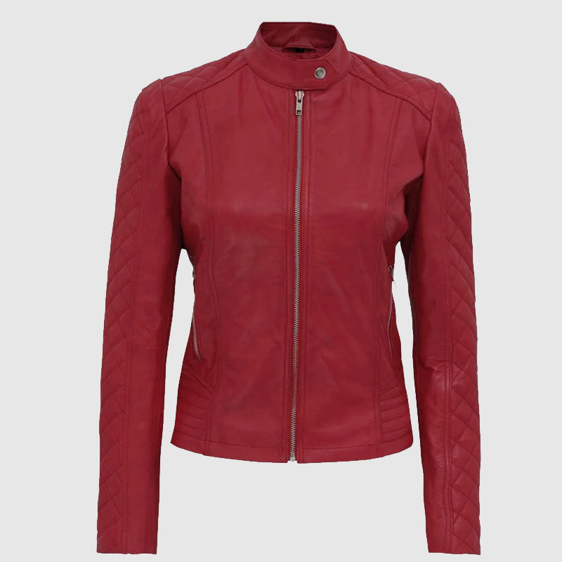 Womens Red Leather Jacket