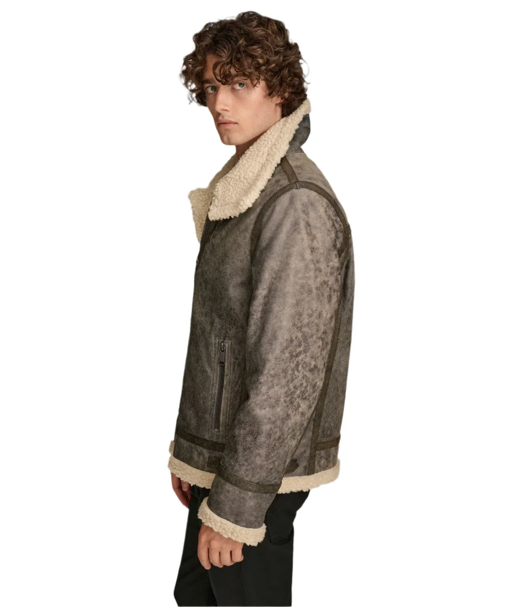 Xander Aviator Shearling Leather Jacket