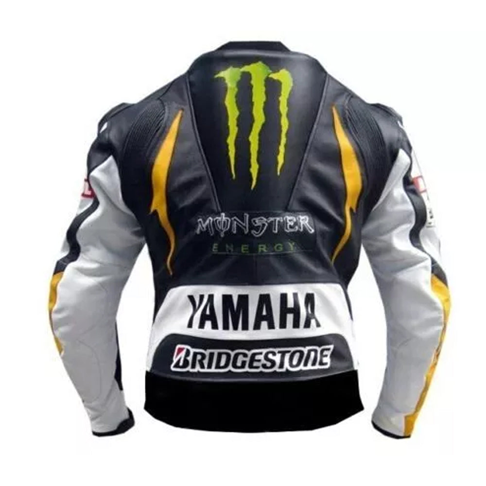 Men’s Yamaha Racing Cowhide Leather Motorcycle Jacket – Premium Biker Gear