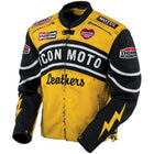 Yellow Icon Moto Leather Jacket With CE Armor Icon Daytona Jacket