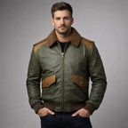 A-2 Sheepskin Leather Bomber Jacket – Men's Wool-Lined Aviator