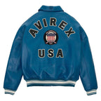 Avirex Dark Blue Leather Bomber Pilot Jacket