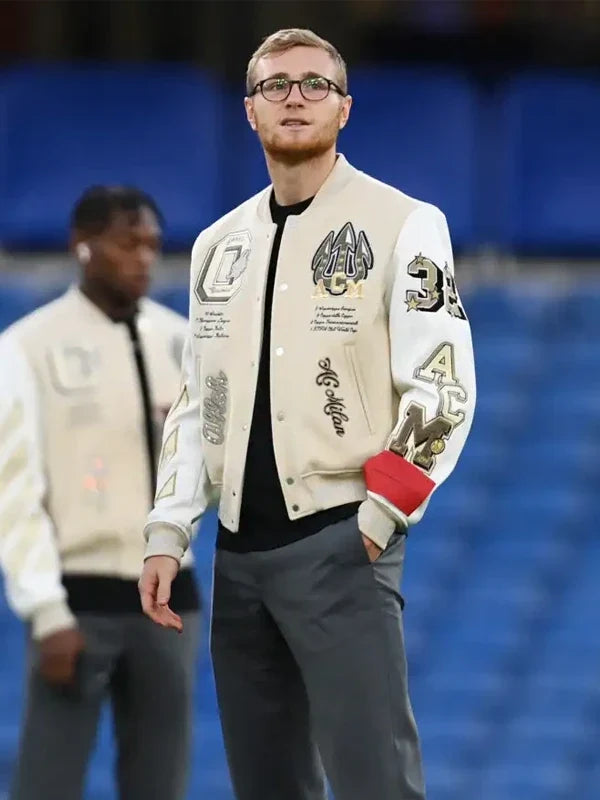AC Milan Off White Varsity Jacket