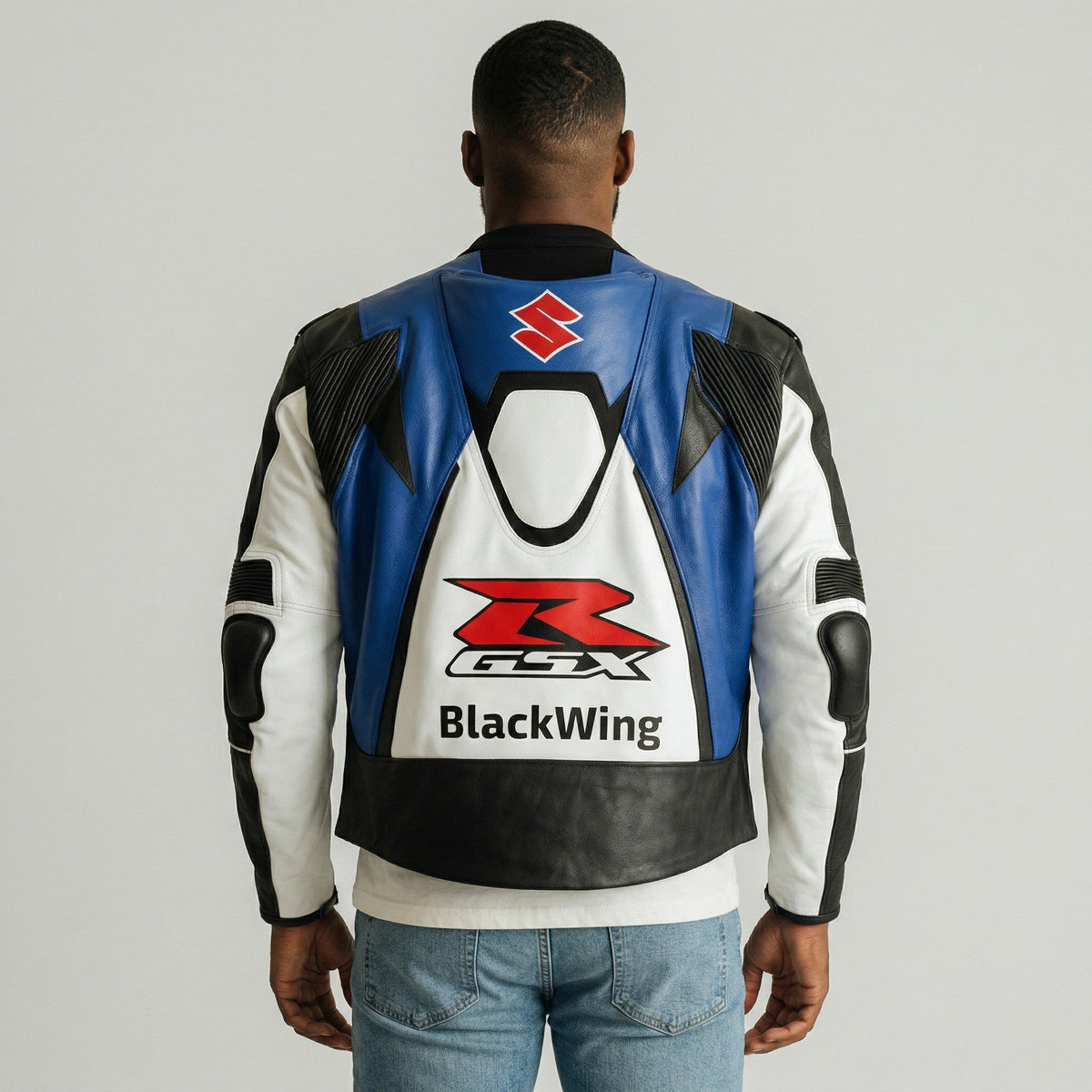 Suzuki GSX-R BlackWing Motorcycle Racing Leather Jacket