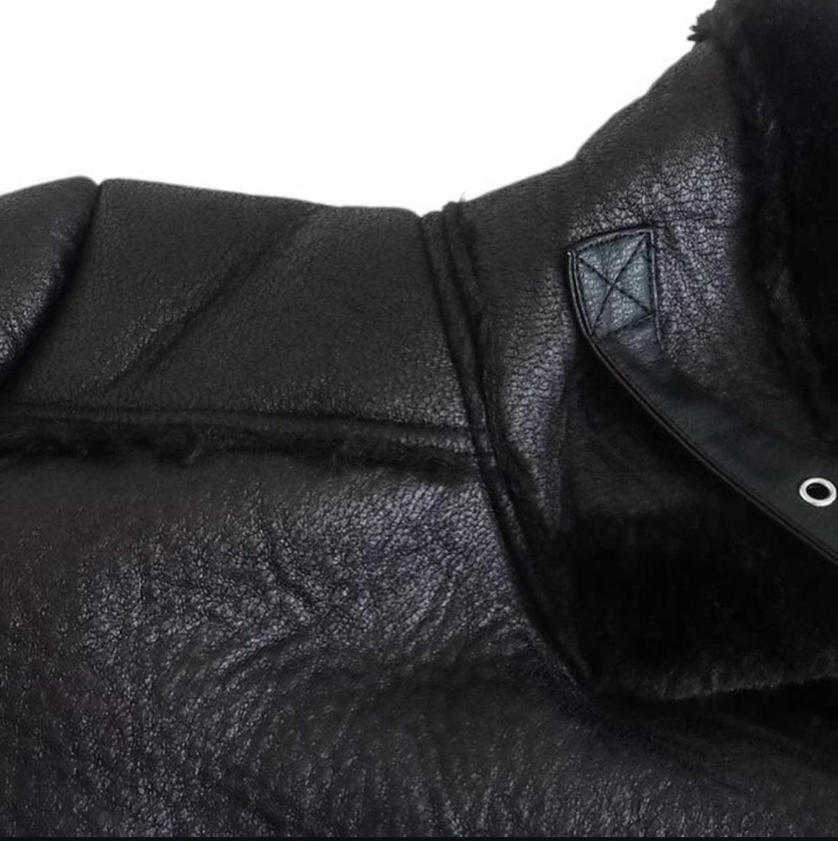 Women's Black Shearling Bomber Leather jacket
