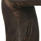 Aged Sheepskin Flying Jacket For Men In Brown