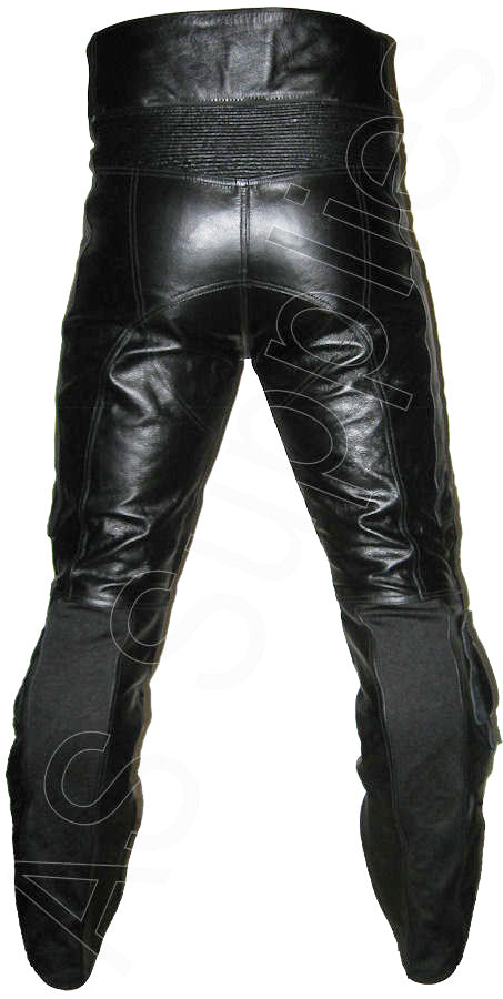 Anarchy Black Leather Motorcycle Trousers / Pants