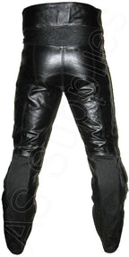 Anarchy Black Leather Motorcycle Trousers / Pants