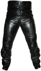 Anarchy Black Leather Motorcycle Trousers / Pants