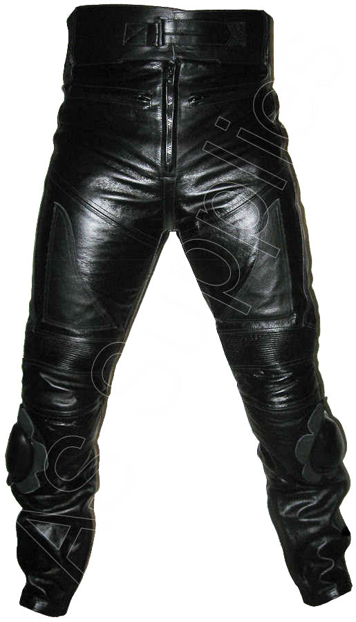 Anarchy Black Leather Motorcycle Trousers / Pants