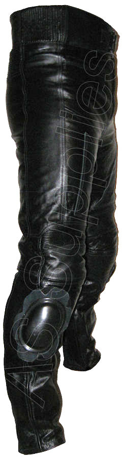 Anarchy Black Leather Motorcycle Trousers / Pants