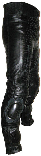 Anarchy Black Leather Motorcycle Trousers / Pants