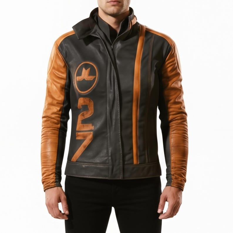 Arc Raiders Ryder Orange and Black Leather Jacket - Game Cosplay Jacket
