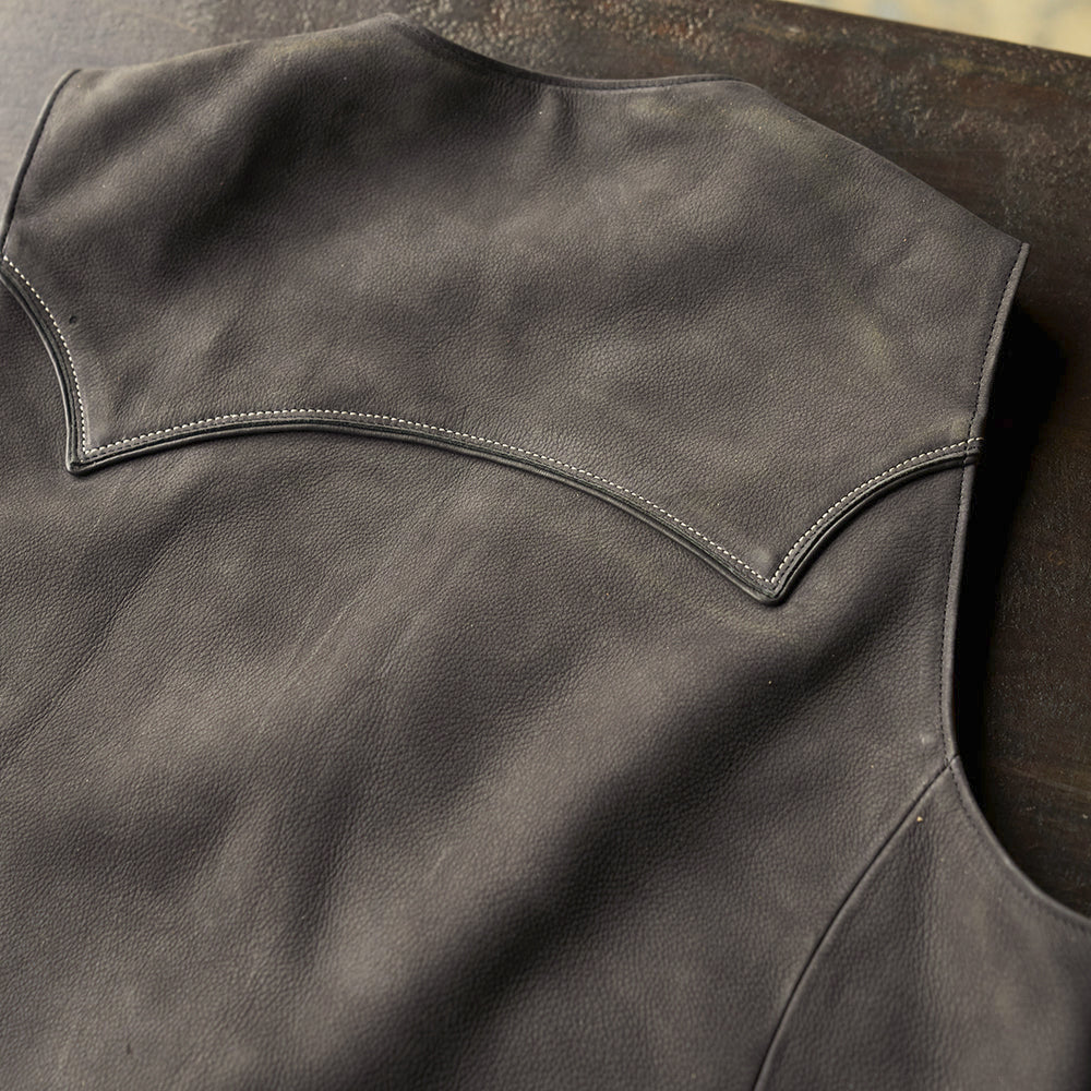 Men’s Charcoal Nubuck Cowboy Vest
