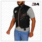 Hawkeye Black Brown Leather Vest