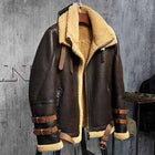 Men’s Aviator Dark Brown Leather Shearling Jacket