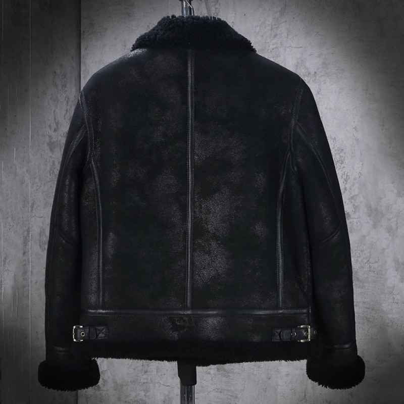 Men B3 Bomber Shearling Sheepskin Real Leather Aviator Jackets