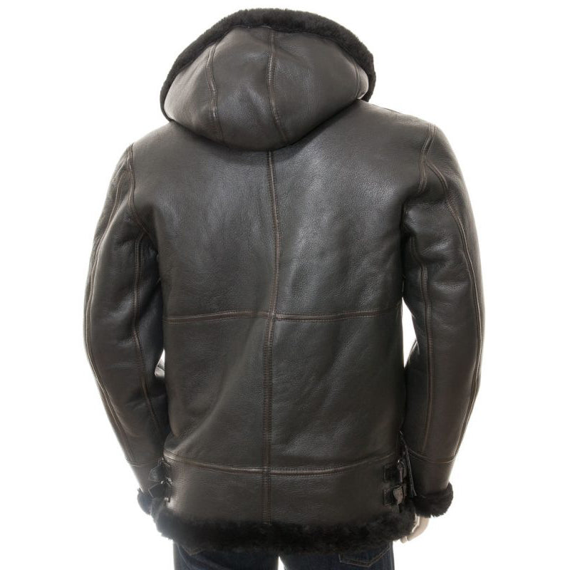 Men’s Black Sheepskin Aviator Jacket