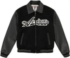 Avirex Black Script Wool Leather Letterman Jacket