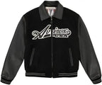 Avirex Black Script Wool Leather Letterman Jacket