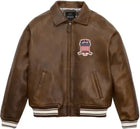 Avirex Brown Icon Genuine Leather Bomber Jacket