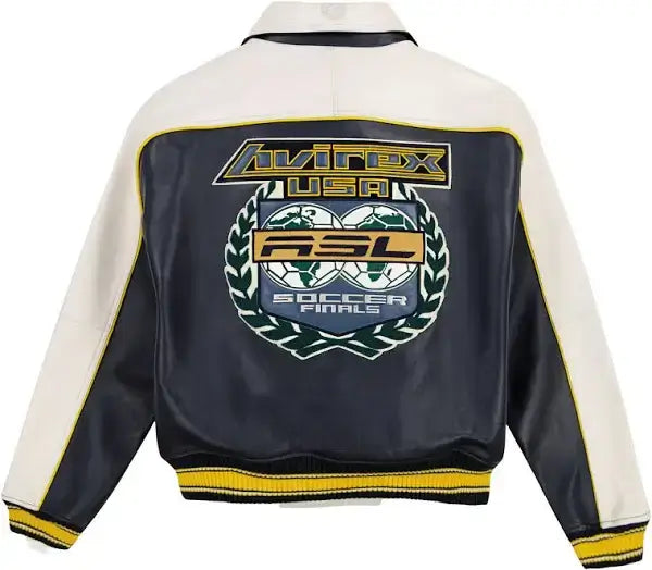 Men’s Avirex Soccer League Leather Bomber Jacket