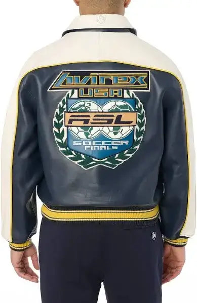 Men’s Avirex Soccer League Leather Bomber Jacket