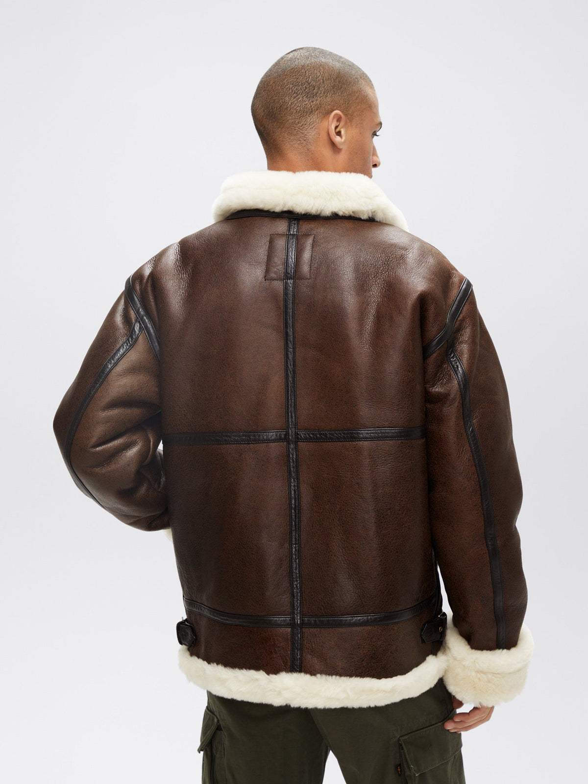 Men’s Brown B3 Sheepskin Shearling Bomber Jacket