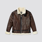 B-3 Flight Leather Bomber Aviator Jacket Outerwear