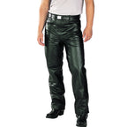 Milwaukee Leather LKM5716 Men's Classic Black Premium Leather Fitted Casual Biker Leather Pants
