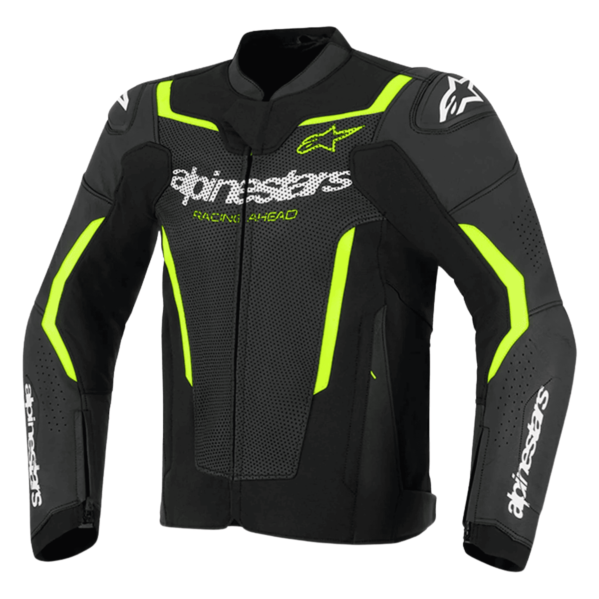 Alpinestars GP Force V2 Black Green Leather Motorcycle Jacket – CE Armor