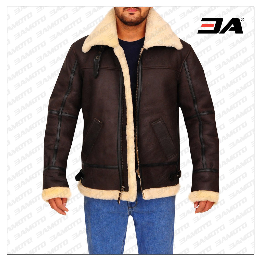 B3 Bomber Aviator Shearling Leather Jacket