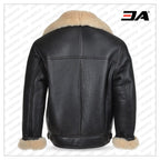 Mens B3 Flying Bomber WW2 USA Cockpit Aviator Pilot Real Shearling Sheepskin Leather Jacket
