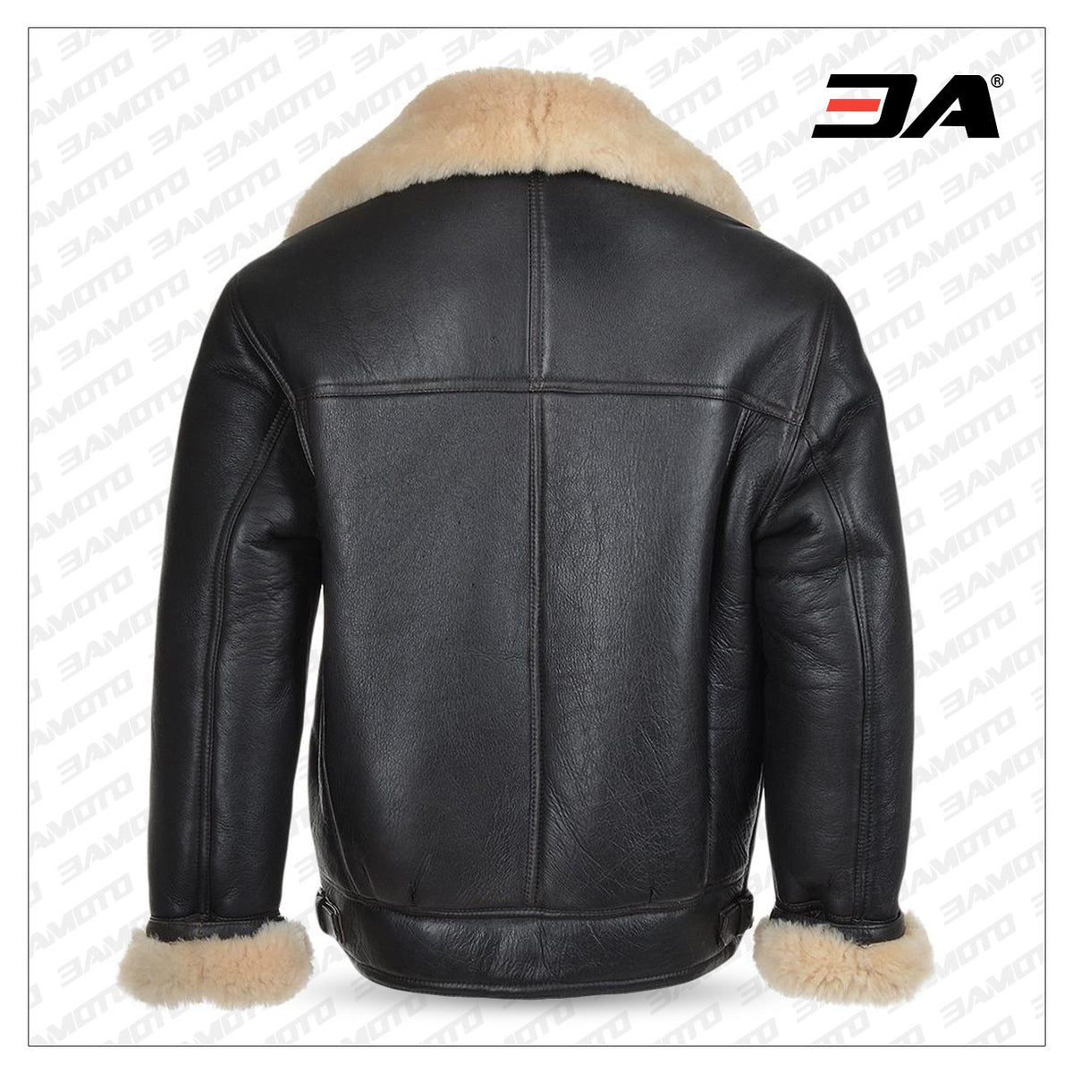 Mens B3 Flying Bomber WW2 USA Cockpit Aviator Pilot Real Shearling Sheepskin Leather Jacket