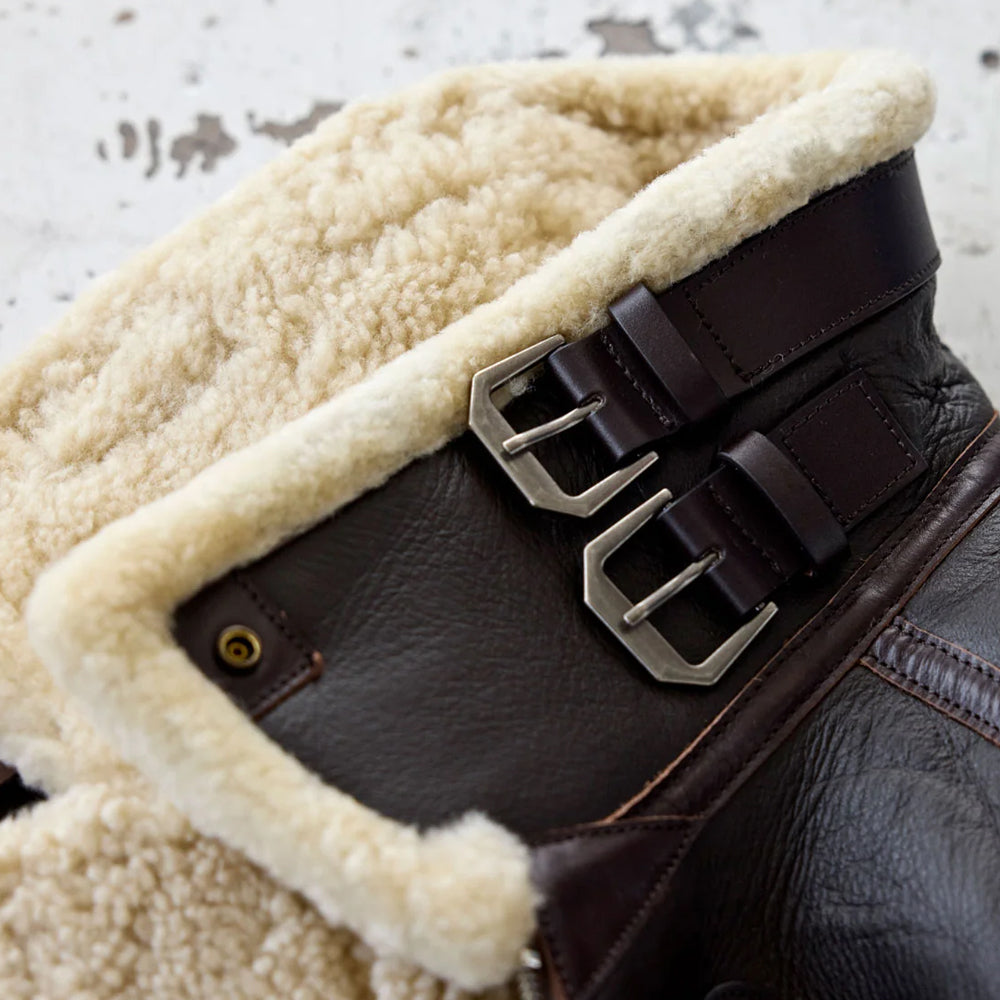 Men's Dark Brown B-3 Shearling Aviator Jacket