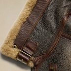 Men's Brown B3 Aviator Sheepskin Leather Bomber Jacket