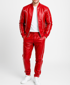 Men's Leather Track Suit Sweatsuit