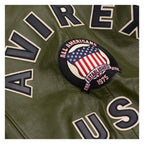 Avirex Iconic Olive Green Leather Bomber Jacket