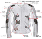 Milwaukee Leather Men's Premium Black Leather Racer Style Motorcycle Jacket with CE Armor - LKM17005