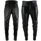Milwaukee Leather LKM5713 Men's Premium Black Cowhide Leather Racing Pants w/ CE Armor Knee Protection