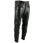 Milwaukee Leather LKM5713 Men's Premium Black Cowhide Leather Racing Pants w/ CE Armor Knee Protection