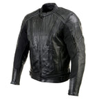 Milwaukee Leather LKM17007 Men's Premium Black Leather Motorcycle Bikers Rider Jacket w/ CE Armor