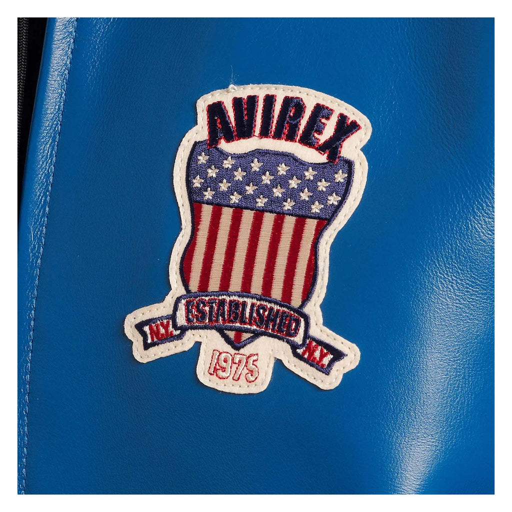 Avirex Dark Blue Leather Bomber Pilot Jacket