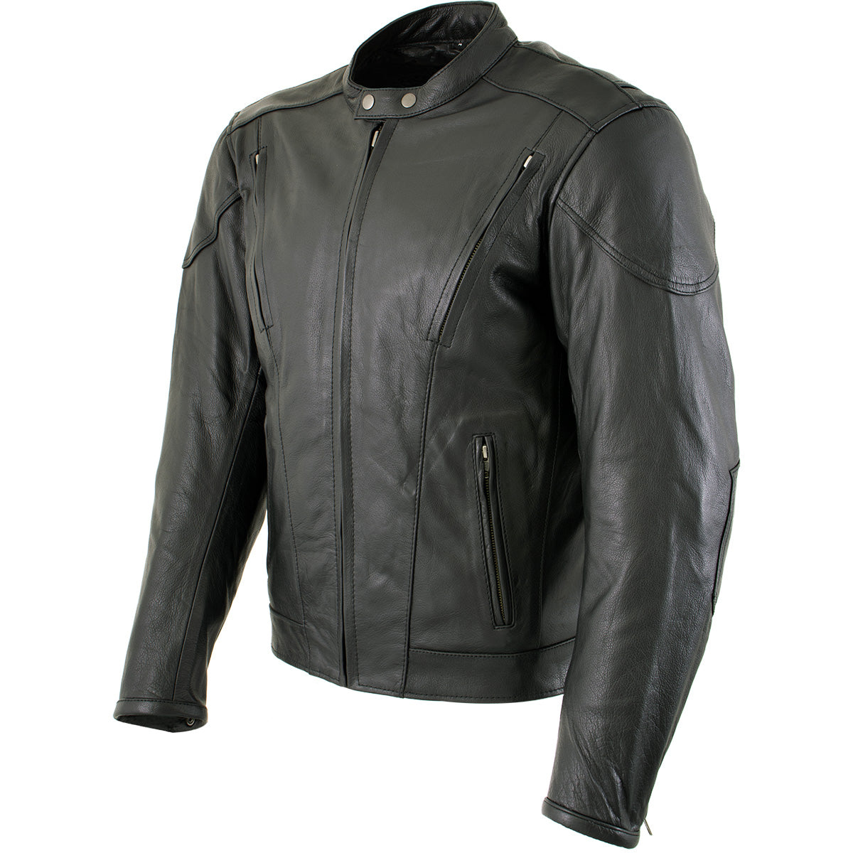 Milwaukee Leather Men's Flying Mayhem Skull Premium Black Leather Motorcycle Riders Jacket w/ CE Armor Protection - LKM17009