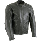 Milwaukee Leather Men's Flying Mayhem Skull Premium Black Leather Motorcycle Riders Jacket w/ CE Armor Protection - LKM17009