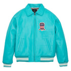 Avirex Iconic Turquoise Leather Bomber Jacket
