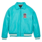 Avirex Iconic Turquoise Leather Bomber Jacket