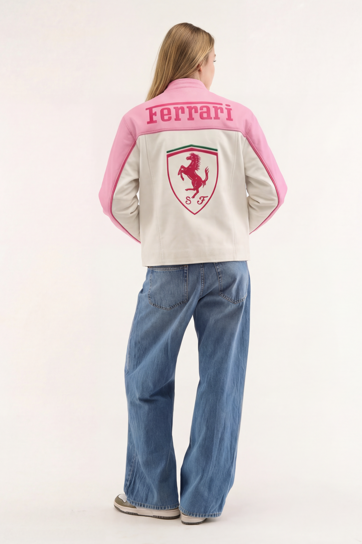 Pink Ferrari Leather Jacket – Limited Edition F1 Racing Jacket