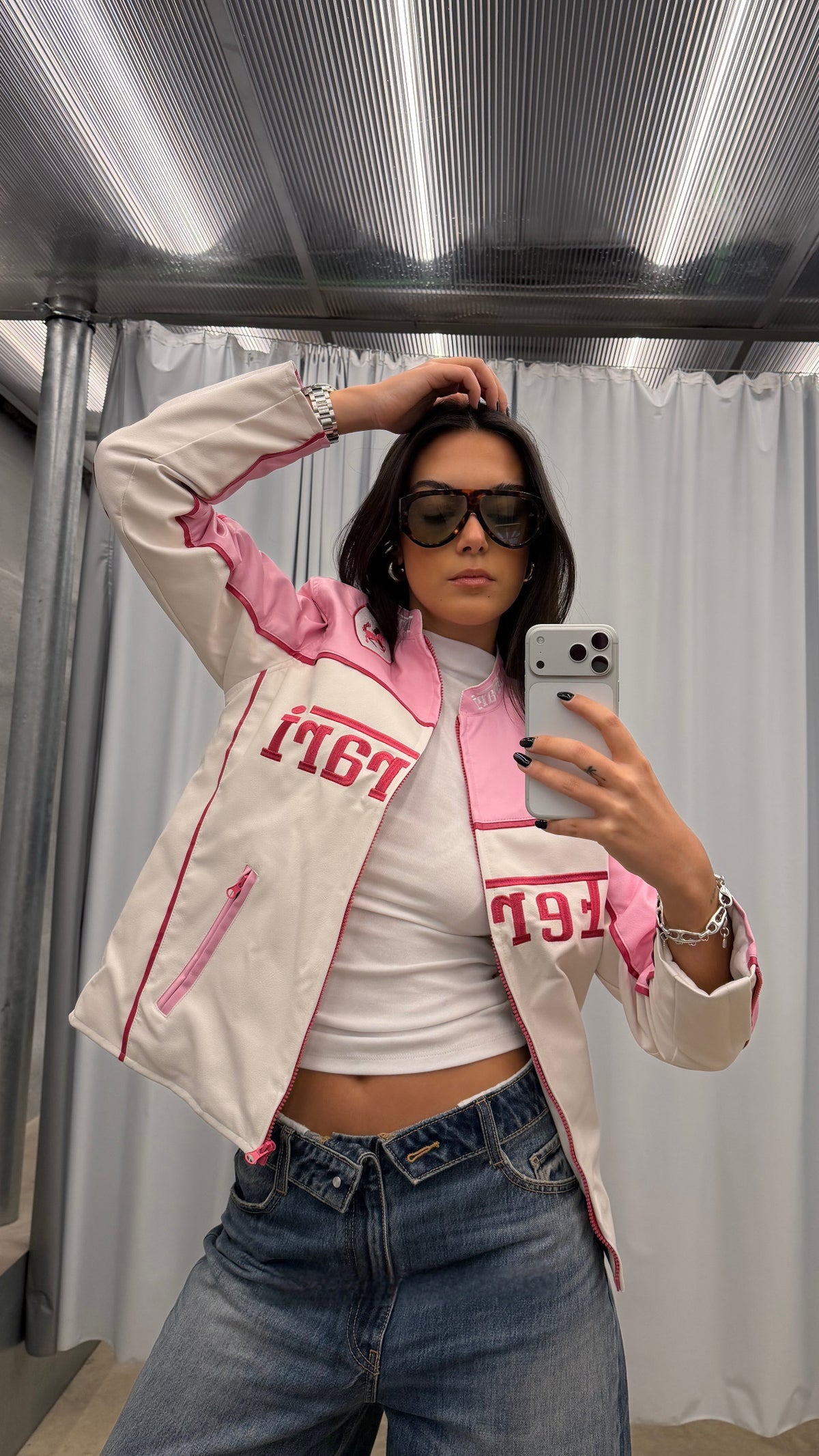 Pink Ferrari Leather Jacket – Limited Edition F1 Racing Jacket
