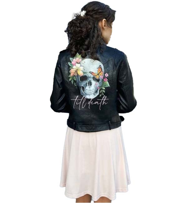Plus Size Till Death Leather Jacket Women Wedding Leather Jacket